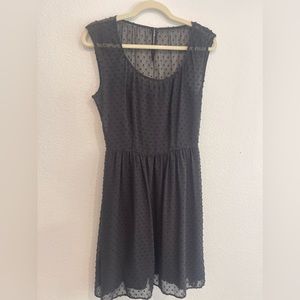 J Crew semi-sheer black polka dot dress